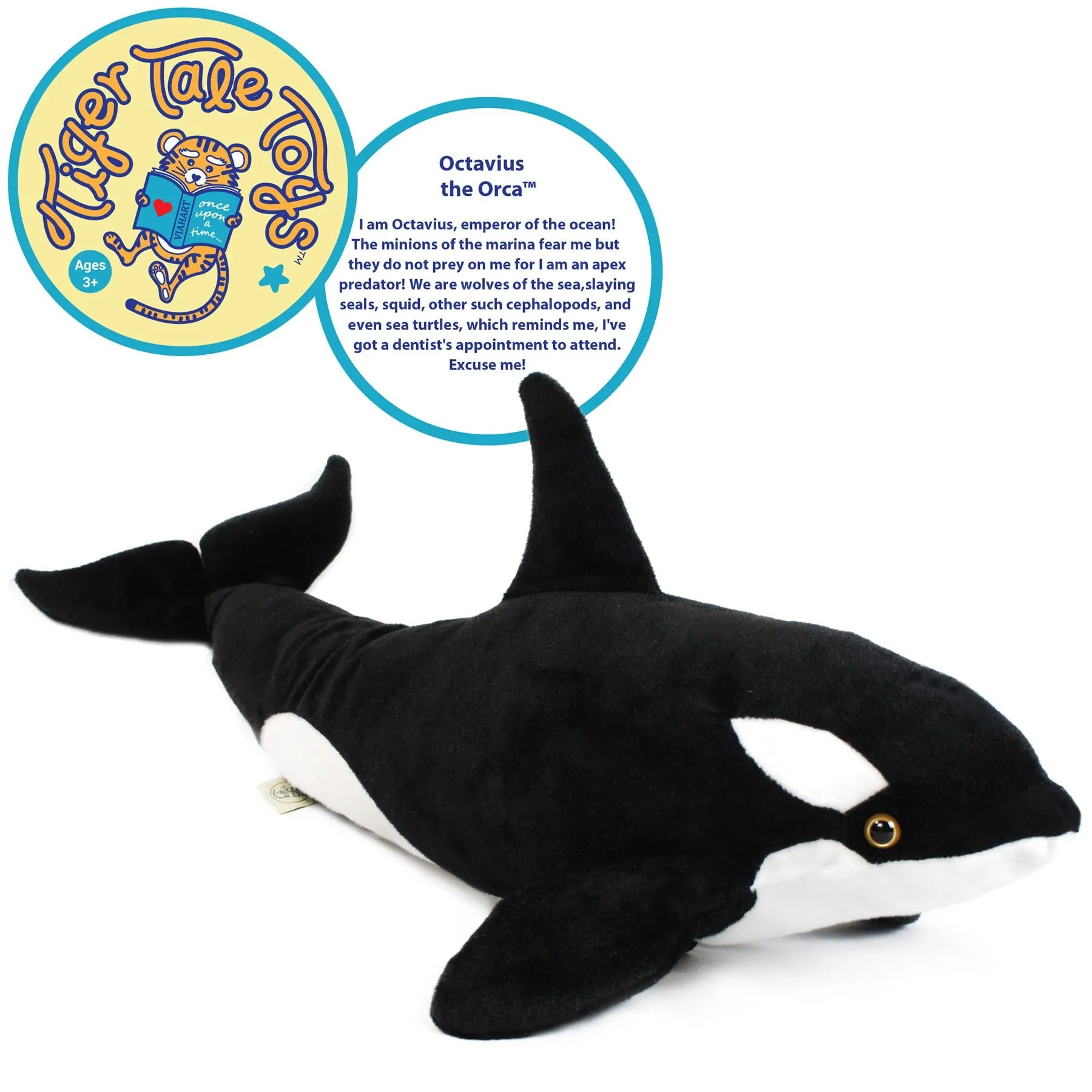 Octavius The Orca Blackfish | 28 Inch Stuffed Animal Plush | By TigerHart Toys