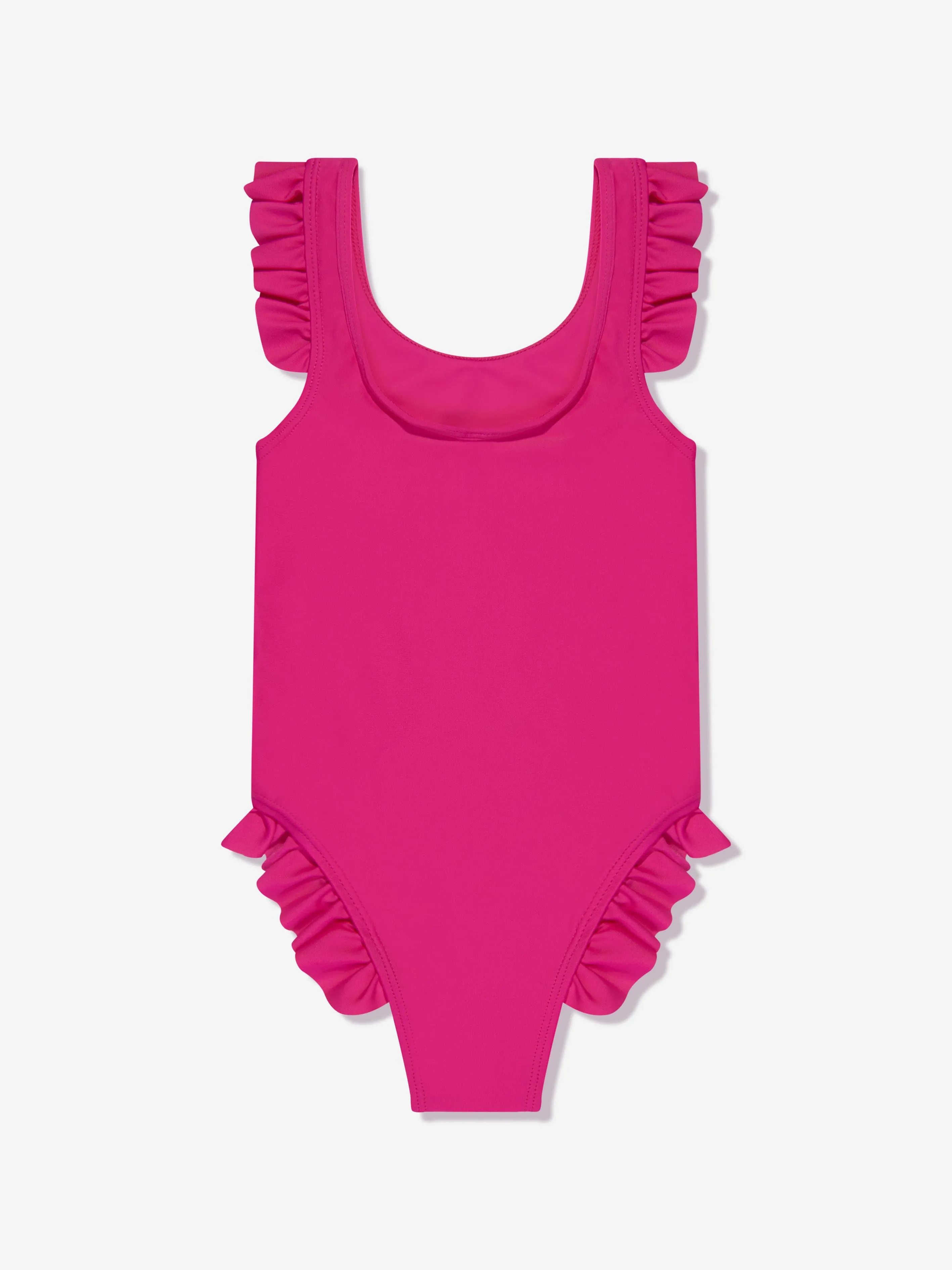 Palm Angels Girls Curved Logo Swimsuit in Pink