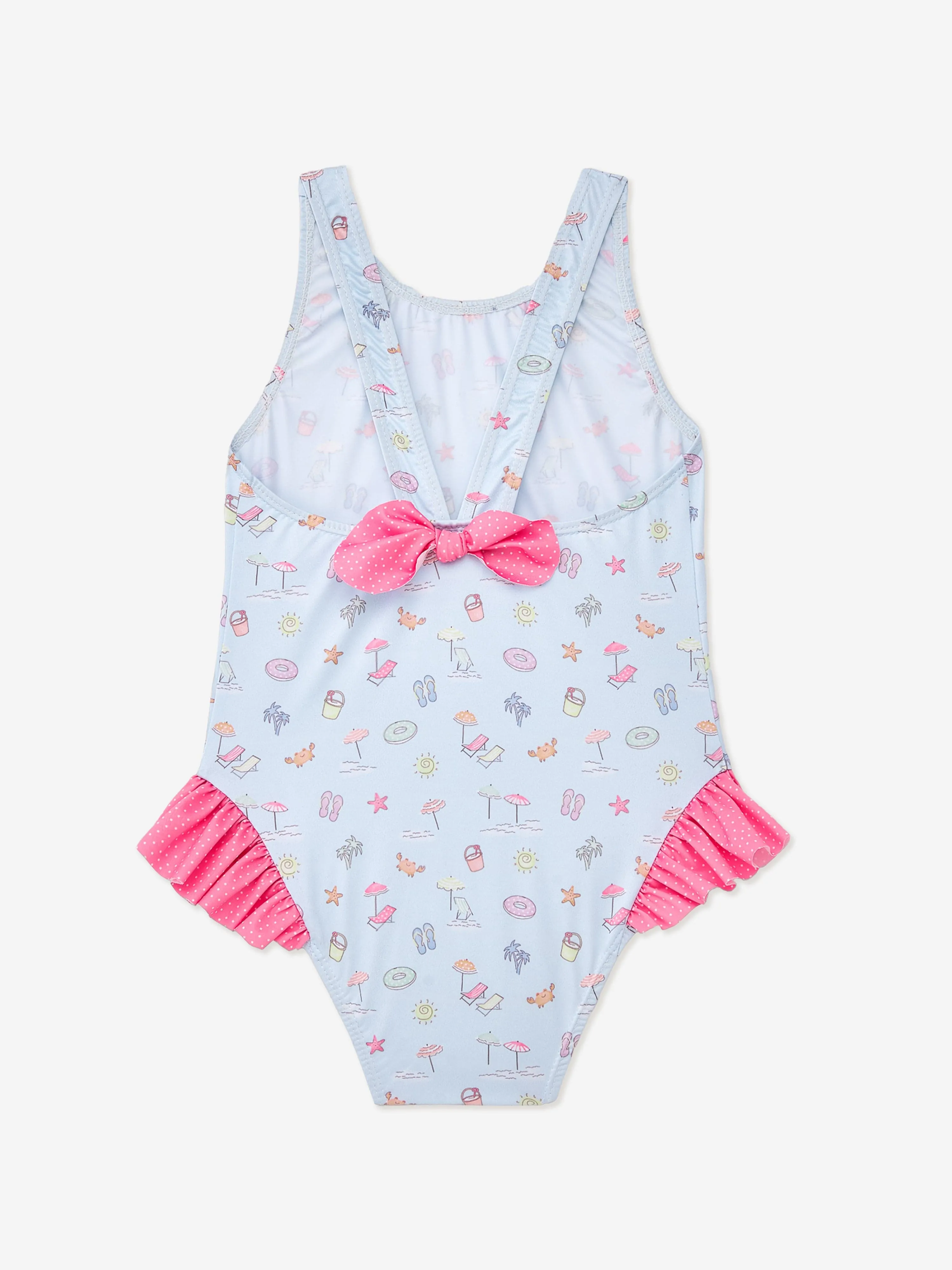 Paz Rodriguez Girls Summer Print Swimsuit in Blue