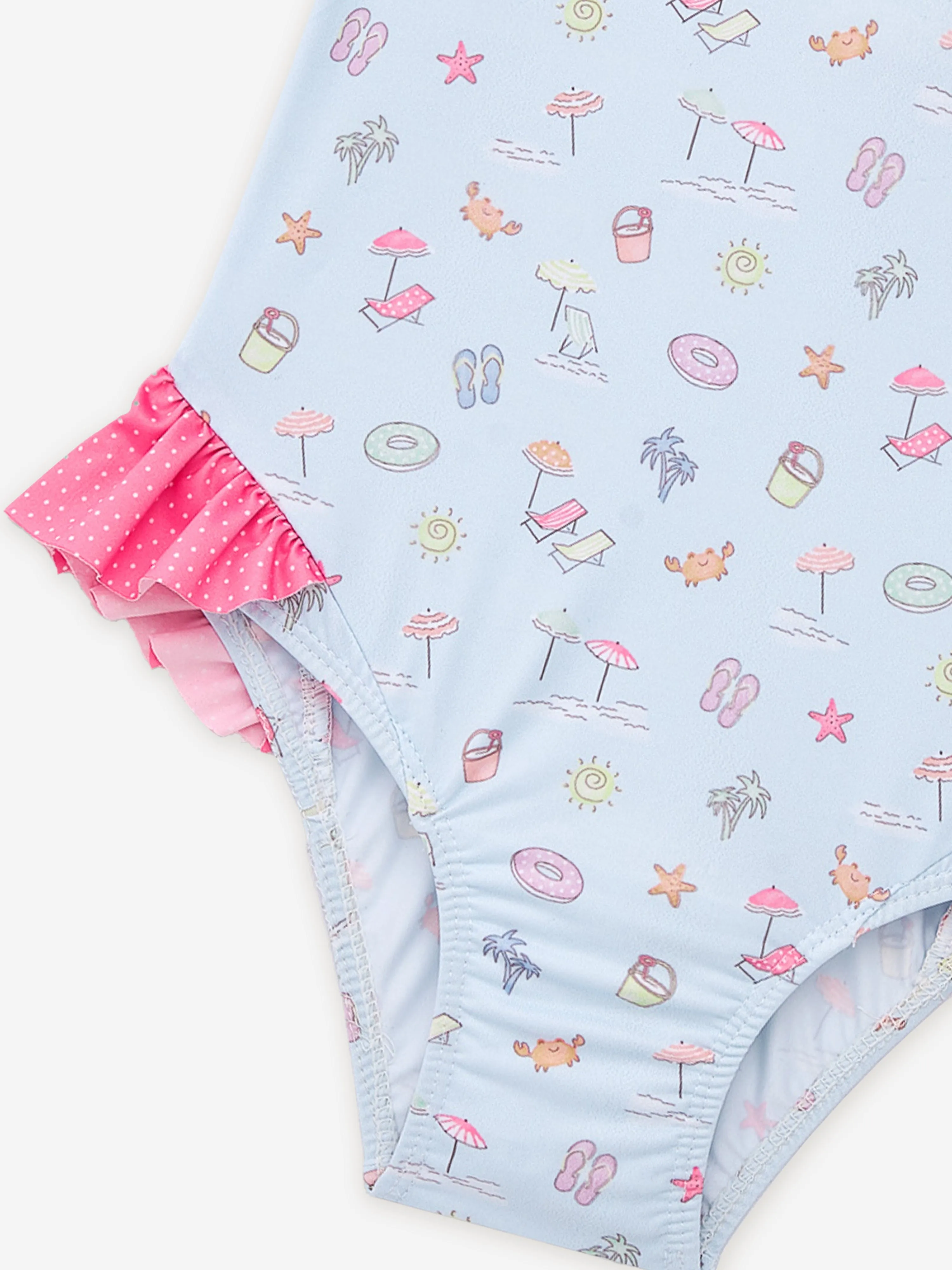 Paz Rodriguez Girls Summer Print Swimsuit in Blue