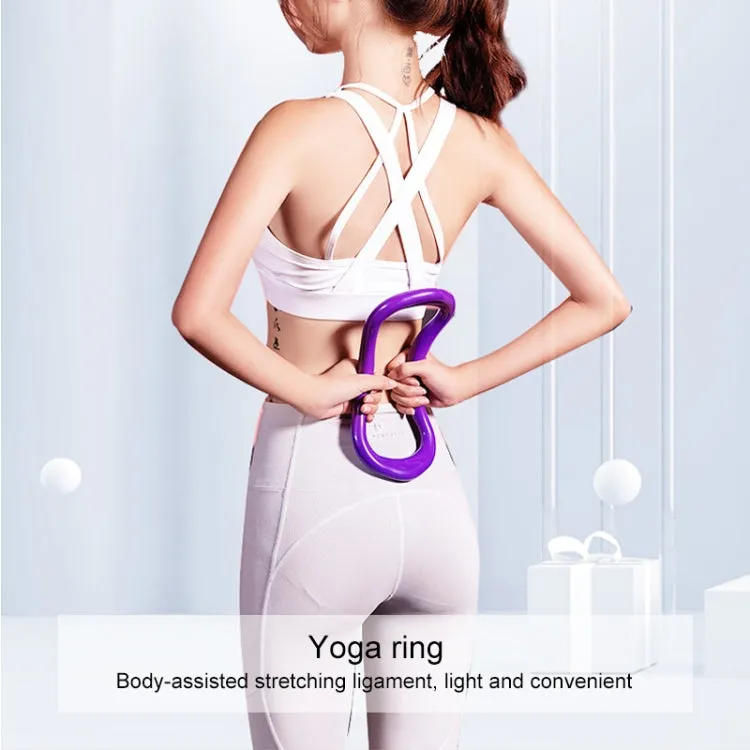 PP Double Massage Point Yoga Circle Fascia Stretching Ring Pilates Resistance Ring(Sky Blue)