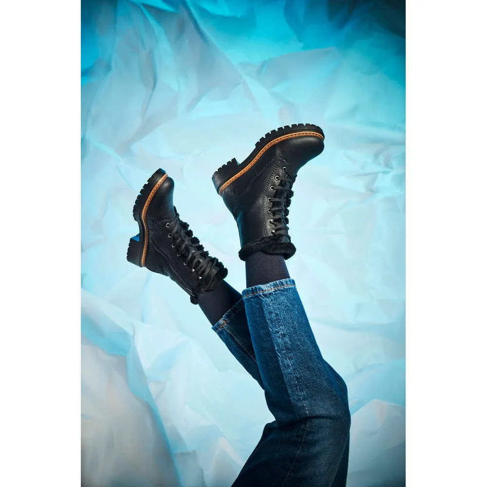 Rieker 72625-00 Ladies Black Zip & Lace Ankle Boots