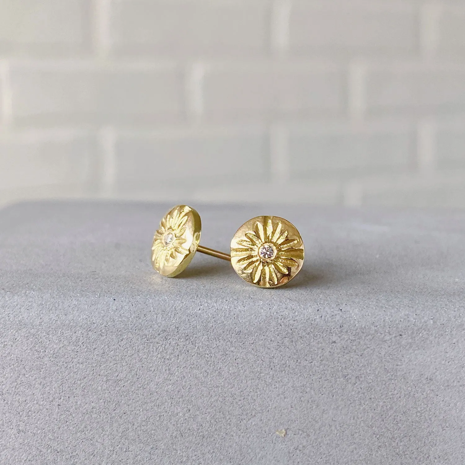 Small Lucia Gold Stud Earrings