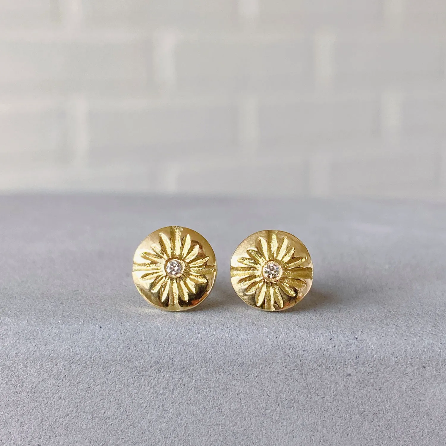 Small Lucia Gold Stud Earrings