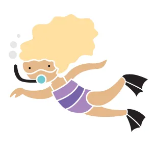 Snorkeling Girl Stencil