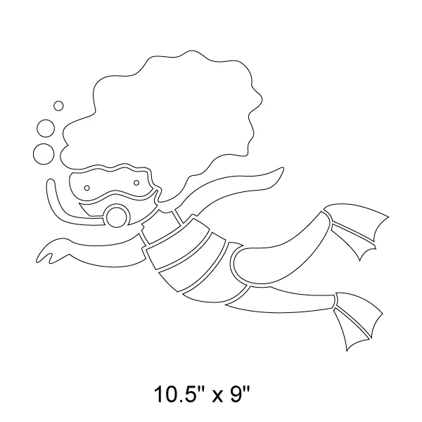 Snorkeling Girl Stencil