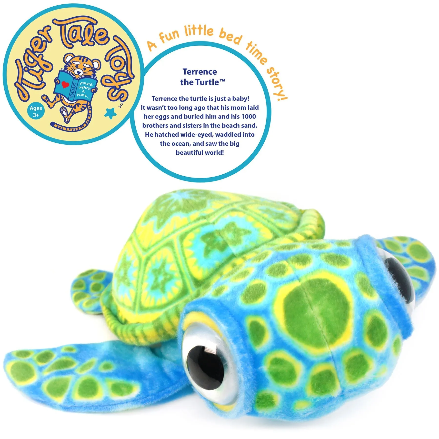 Terrence The Turtle | 14 Inch Stuffed Animal Plush | By TigerHart Toys
