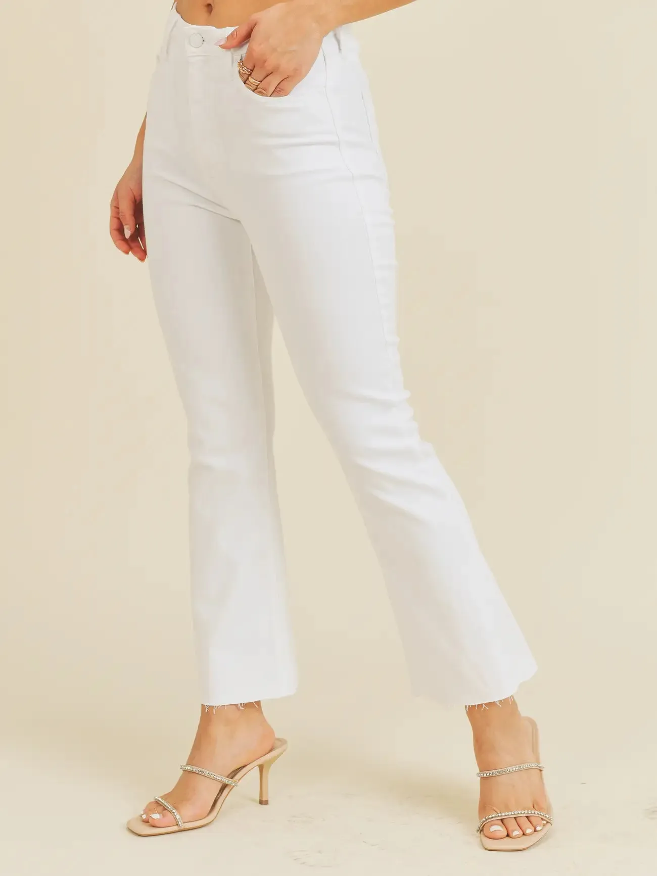 Tonal Crop Flare Optic White