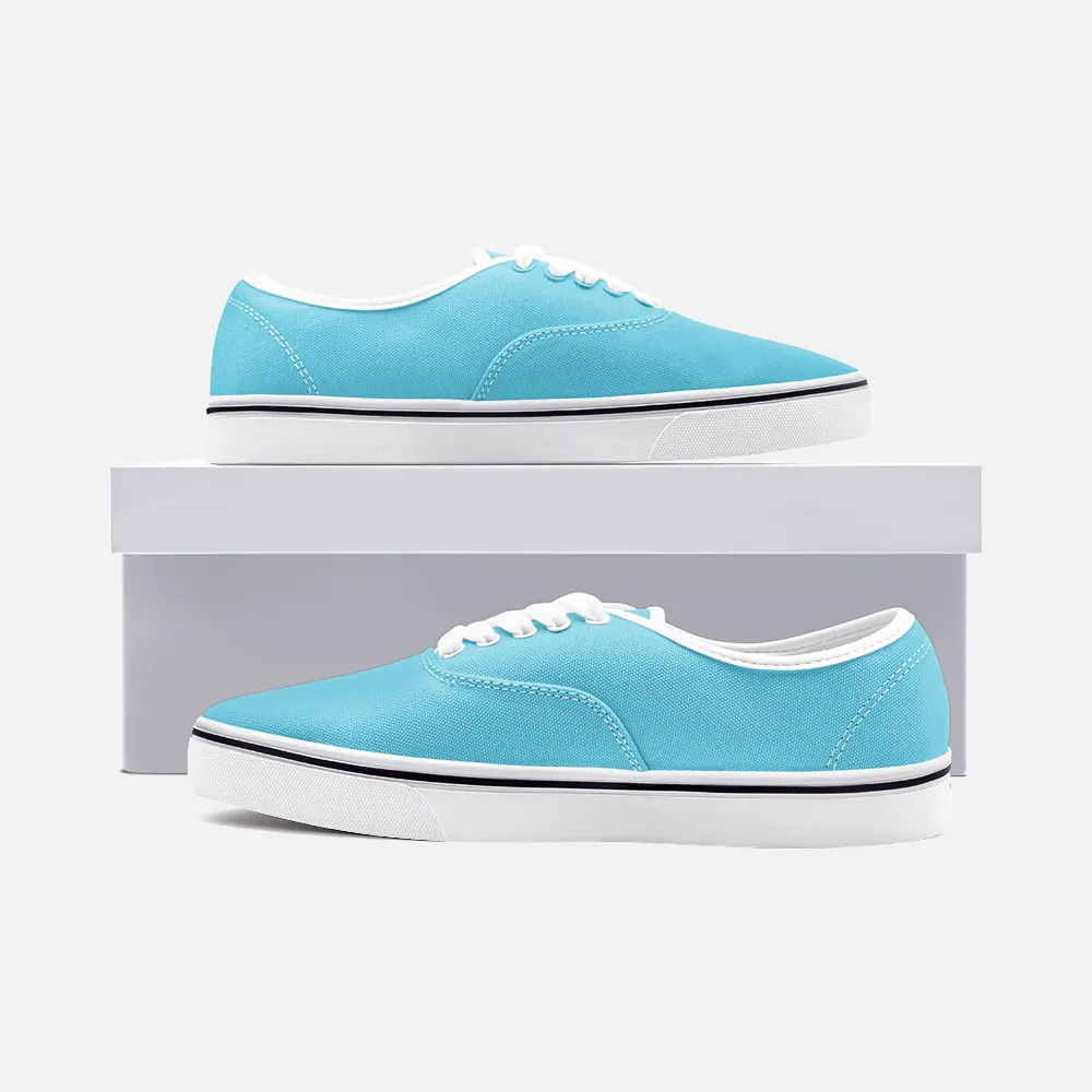 Unisex Canvas Low Cut Loafer Sneakers - Light Blue
