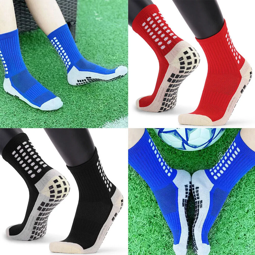 US 4-8 Pair Sport Socks Anti Slip Grip Soccer Football Basketball Sock Premium