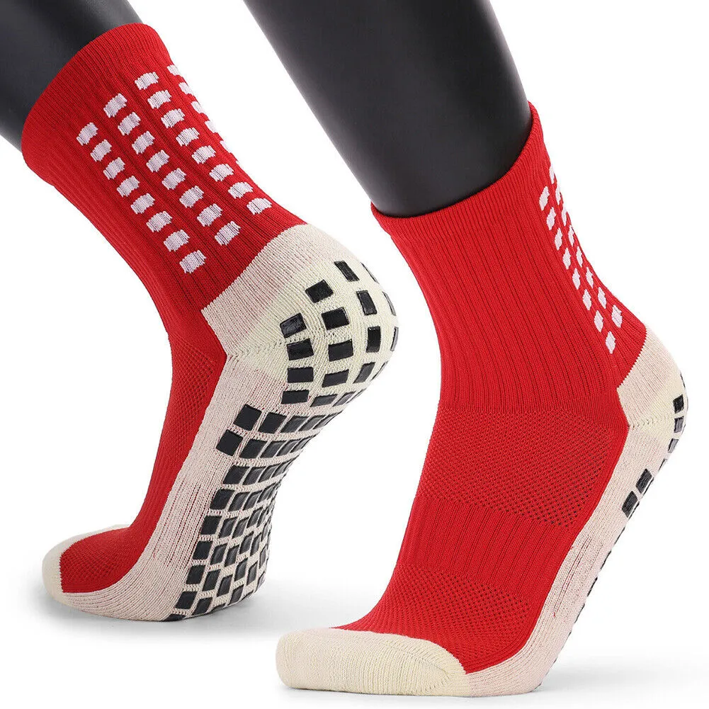 US 4-8 Pair Sport Socks Anti Slip Grip Soccer Football Basketball Sock Premium