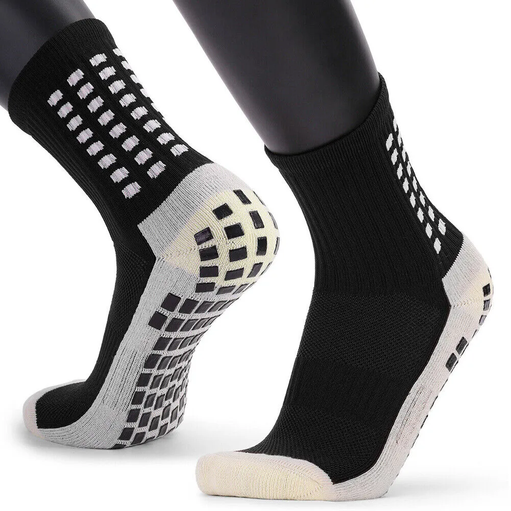 US 4-8 Pair Sport Socks Anti Slip Grip Soccer Football Basketball Sock Premium