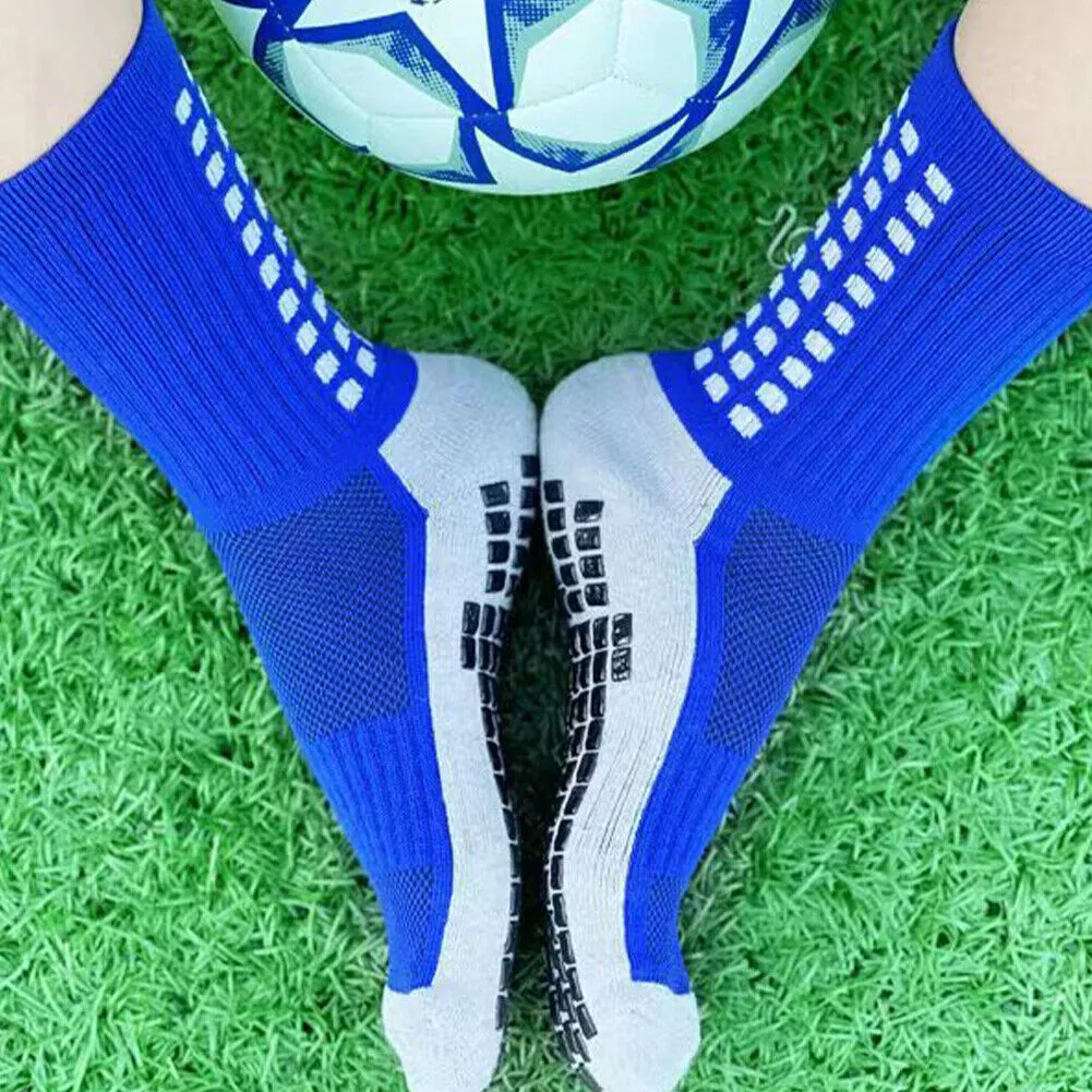 US 4-8 Pair Sport Socks Anti Slip Grip Soccer Football Basketball Sock Premium