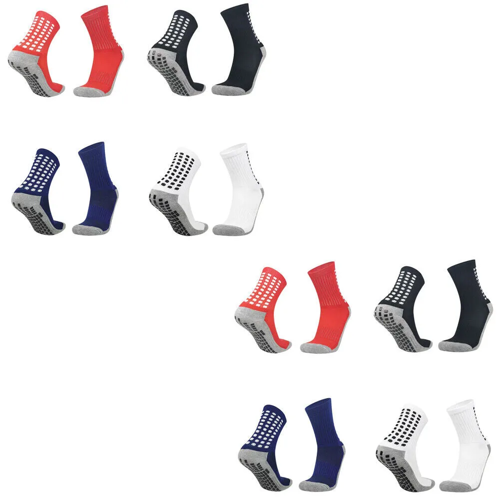US 4-8 Pair Sport Socks Anti Slip Grip Soccer Football Basketball Sock Premium