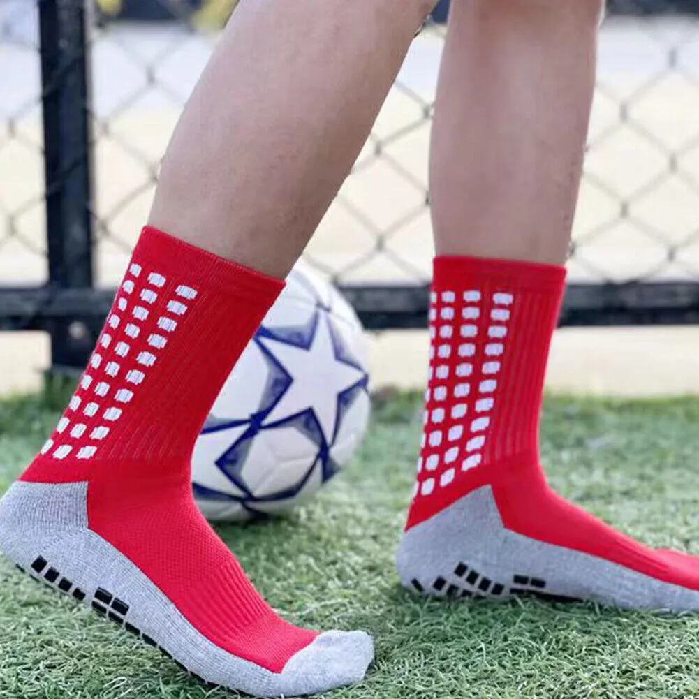 US 4-8 Pair Sport Socks Anti Slip Grip Soccer Football Basketball Sock Premium