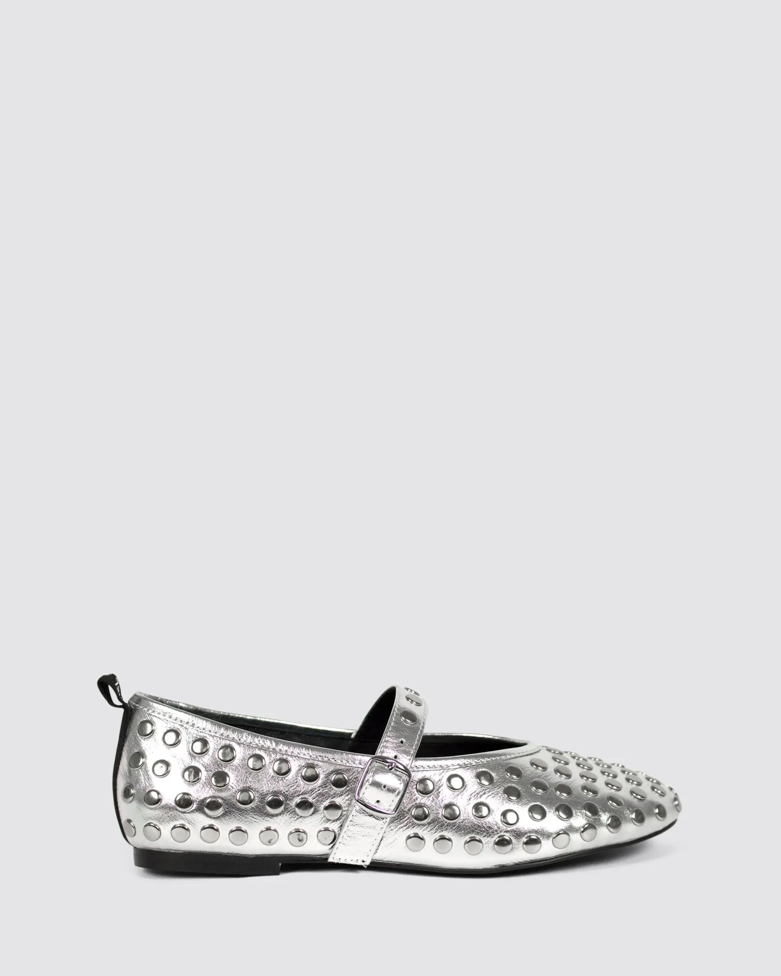 WARHOL MARY JANE SILVER LEATHER