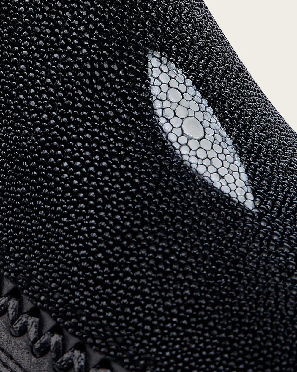 Western engraved black stingray boot