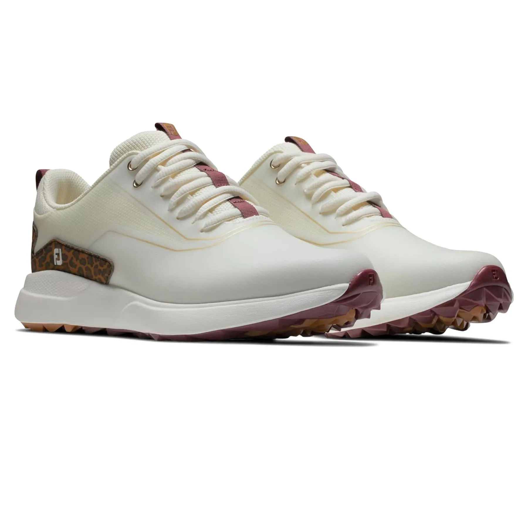 Womens Performa Spikeless Golf Shoes Cream/Leopard - 2024