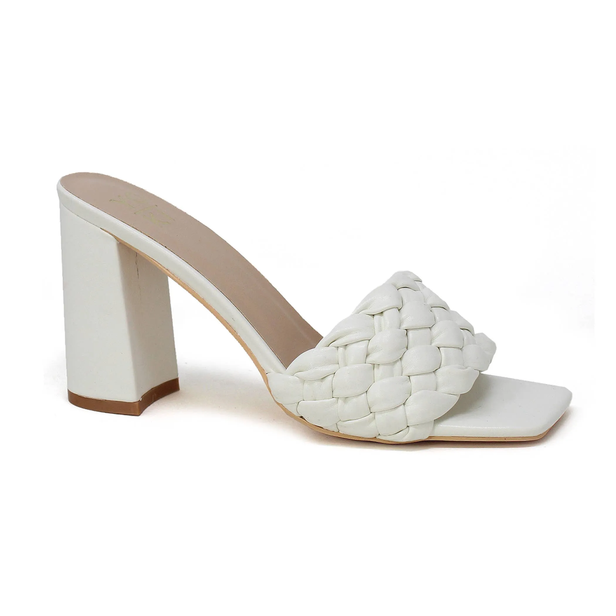 Yoki CASTER-04 Women's Open Toe High Heel With Braided Strap